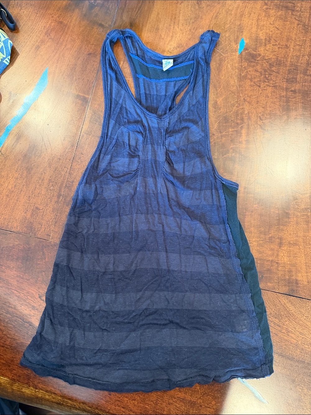Free People Navy Striped Tank Top